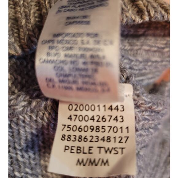 Chaps Mens Gray Speckled Logo Knit Sweater Sz Medium Heritage Old Money Grandpa - Picture 14 of 14